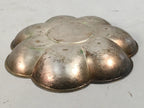 Japanese Metal Small Plate Kozara Vtg Floral Silver Saucer Coaster Chataku PP40