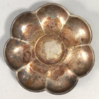Japanese Metal Small Plate Kozara Vtg Floral Silver Saucer Coaster Chataku PP40