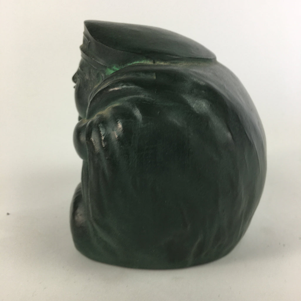 Japanese Metal Statue Daikokuten Vtg 7 Gods Good Fortune Wealth Green BD632