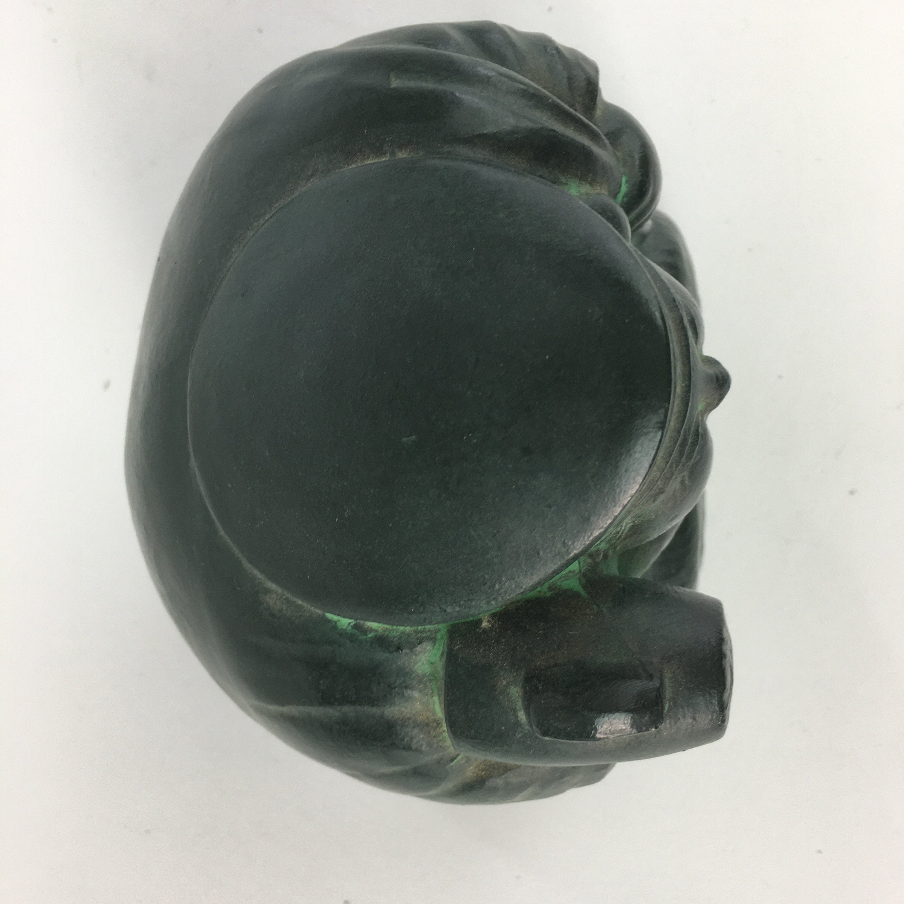 Japanese Metal Statue Daikokuten Vtg 7 Gods Good Fortune Wealth Green BD632