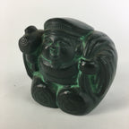 Japanese Metal Statue Daikokuten Vtg 7 Gods Good Fortune Wealth Green BD632