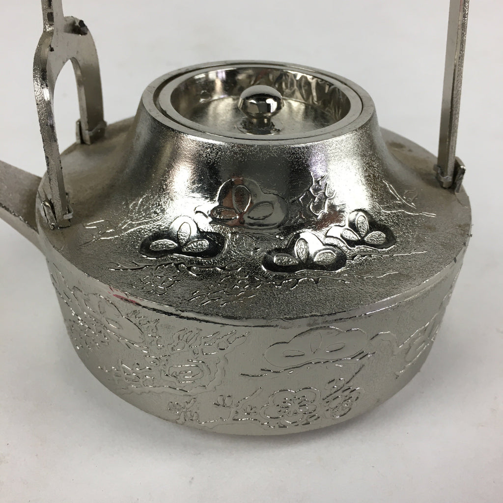 Japanese Metal Teapot Vtg Kyusu Pine Tree bamboo Plum Blossom Kettle 500ml T91