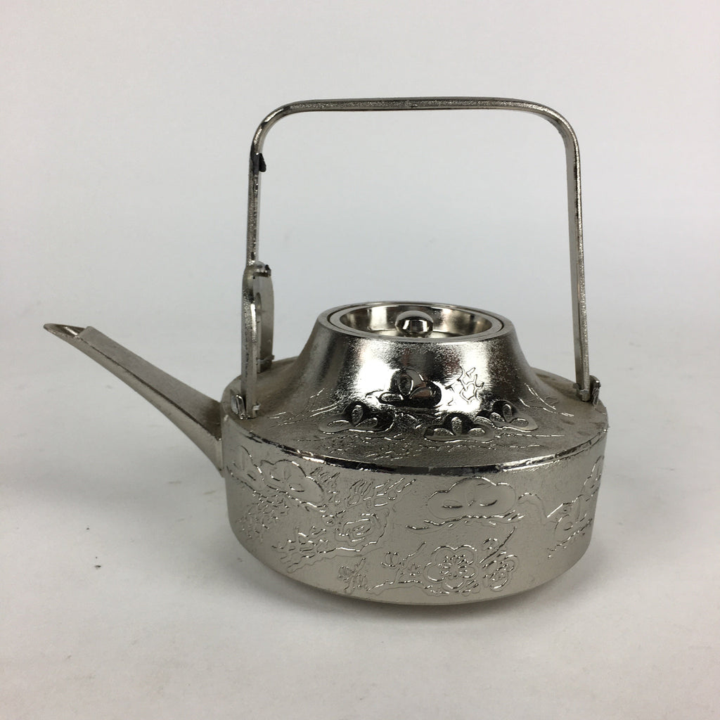 Japanese Metal Teapot Vtg Kyusu Pine Tree bamboo Plum Blossom Kettle 500ml T91