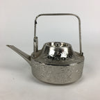 Japanese Metal Teapot Vtg Kyusu Pine Tree bamboo Plum Blossom Kettle 500ml T91