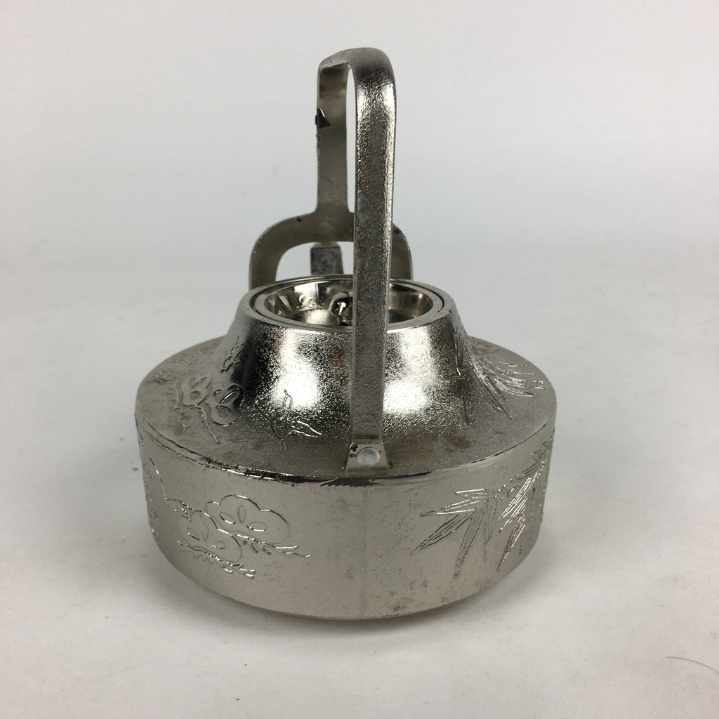 Japanese Metal Teapot Vtg Kyusu Pine Tree bamboo Plum Blossom Kettle 500ml T91