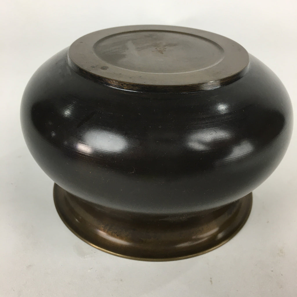 Japanese Metal Wastewater Receptacle Tea Ceremony Basin Bowl Vtg Kensui TG160
