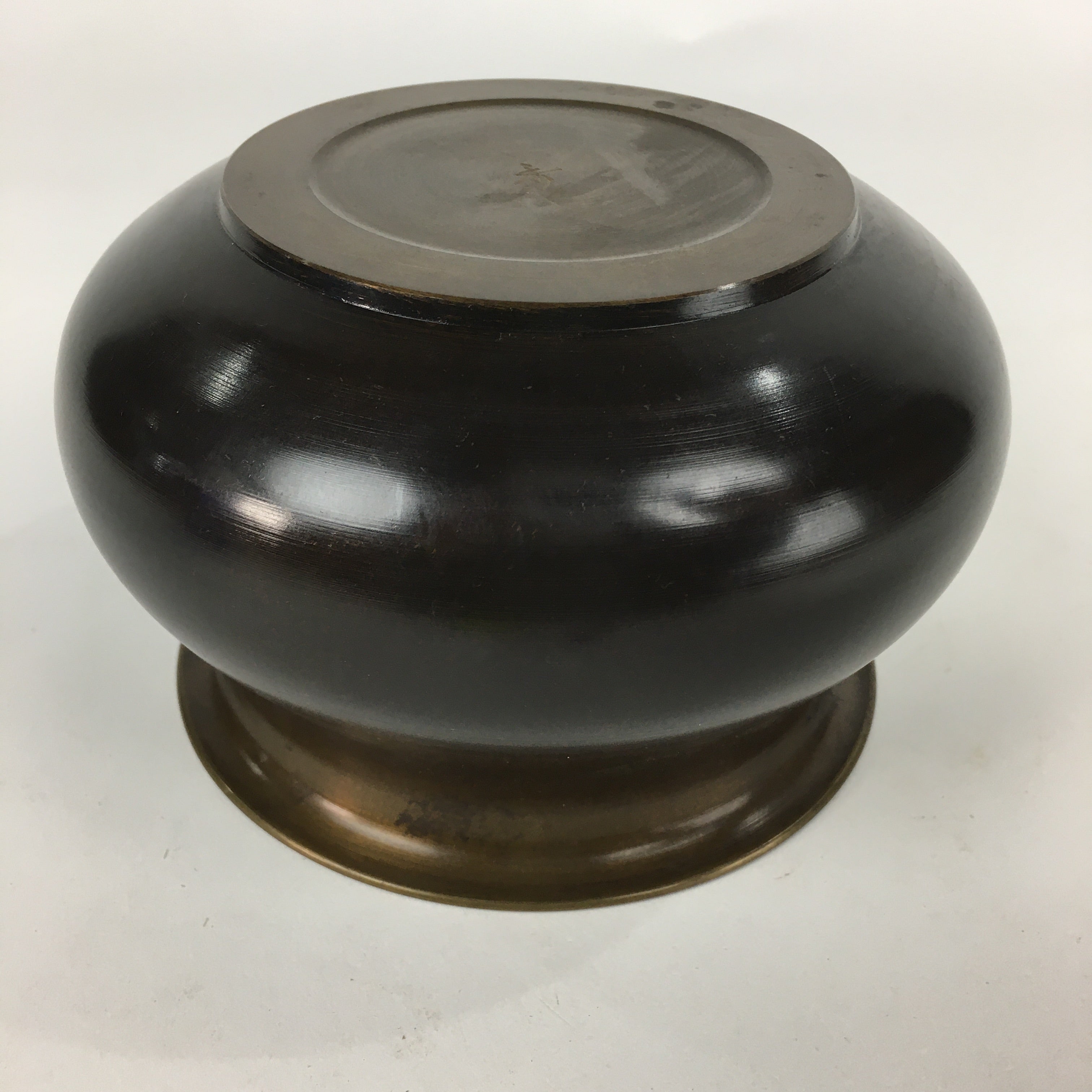 Japanese Metal Wastewater Receptacle Tea Ceremony Basin Bowl Vtg Kensui TG160