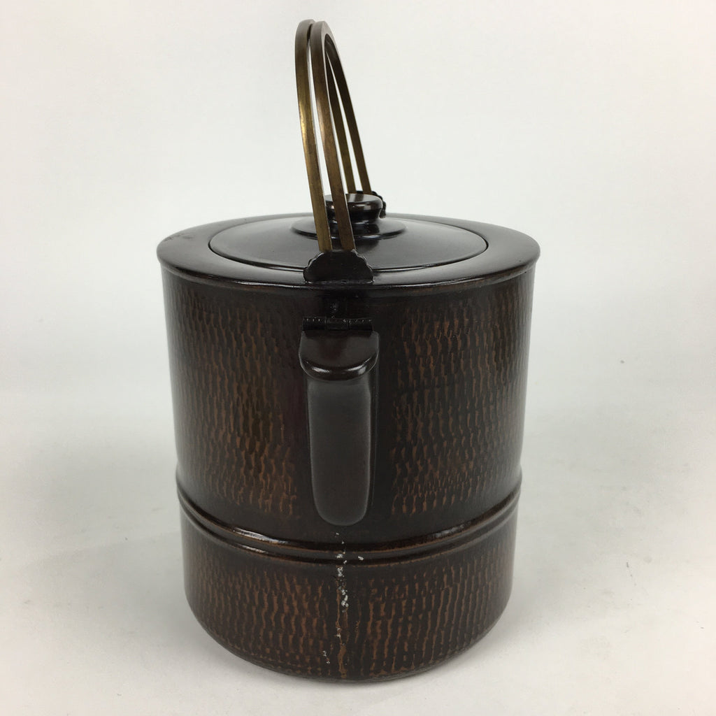 Japanese Metal Water Jug Suichu Mizutsugi Vtg Kettle Tea Ceremony Brown TG152