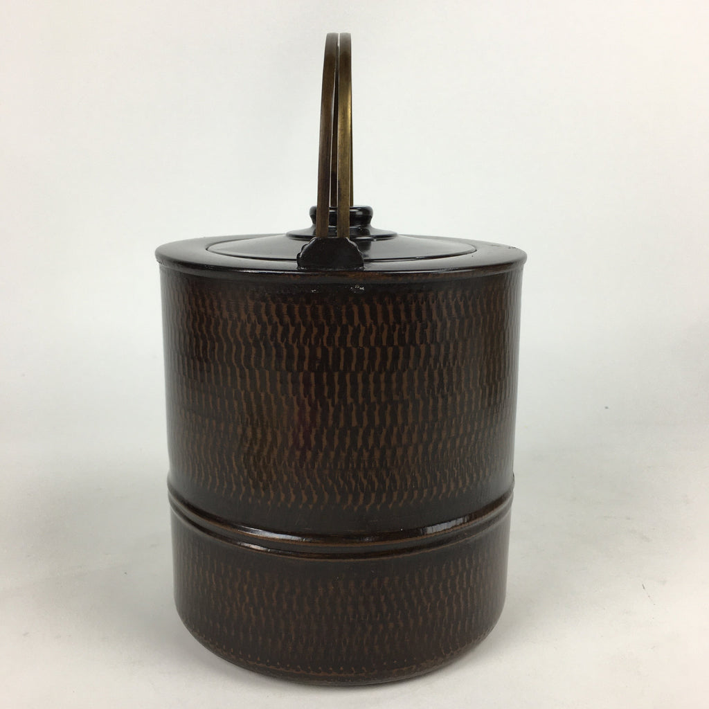 Japanese Metal Water Jug Suichu Mizutsugi Vtg Kettle Tea Ceremony Brown TG152