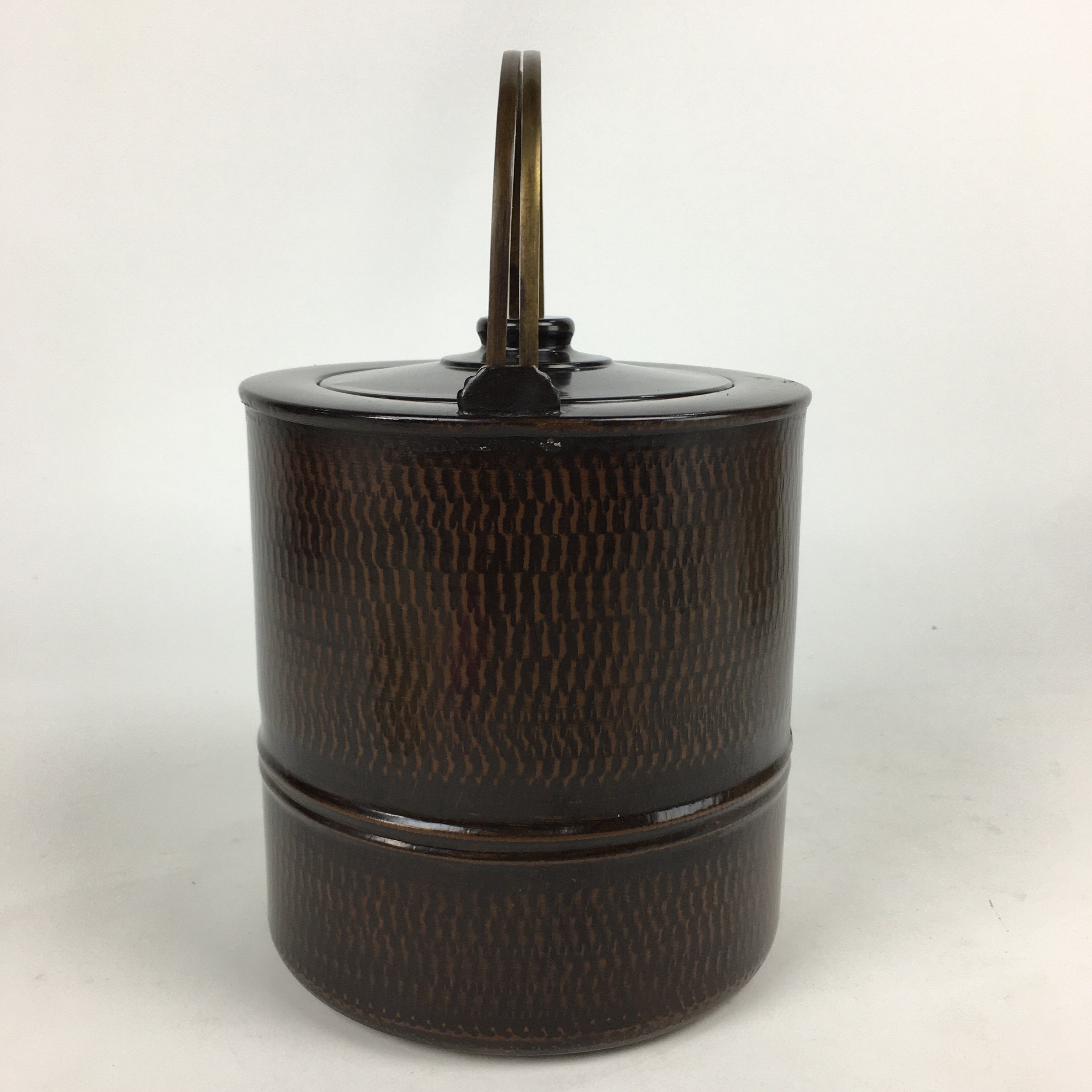 Japanese Metal Water Jug Suichu Mizutsugi Vtg Kettle Tea Ceremony Brown TG152