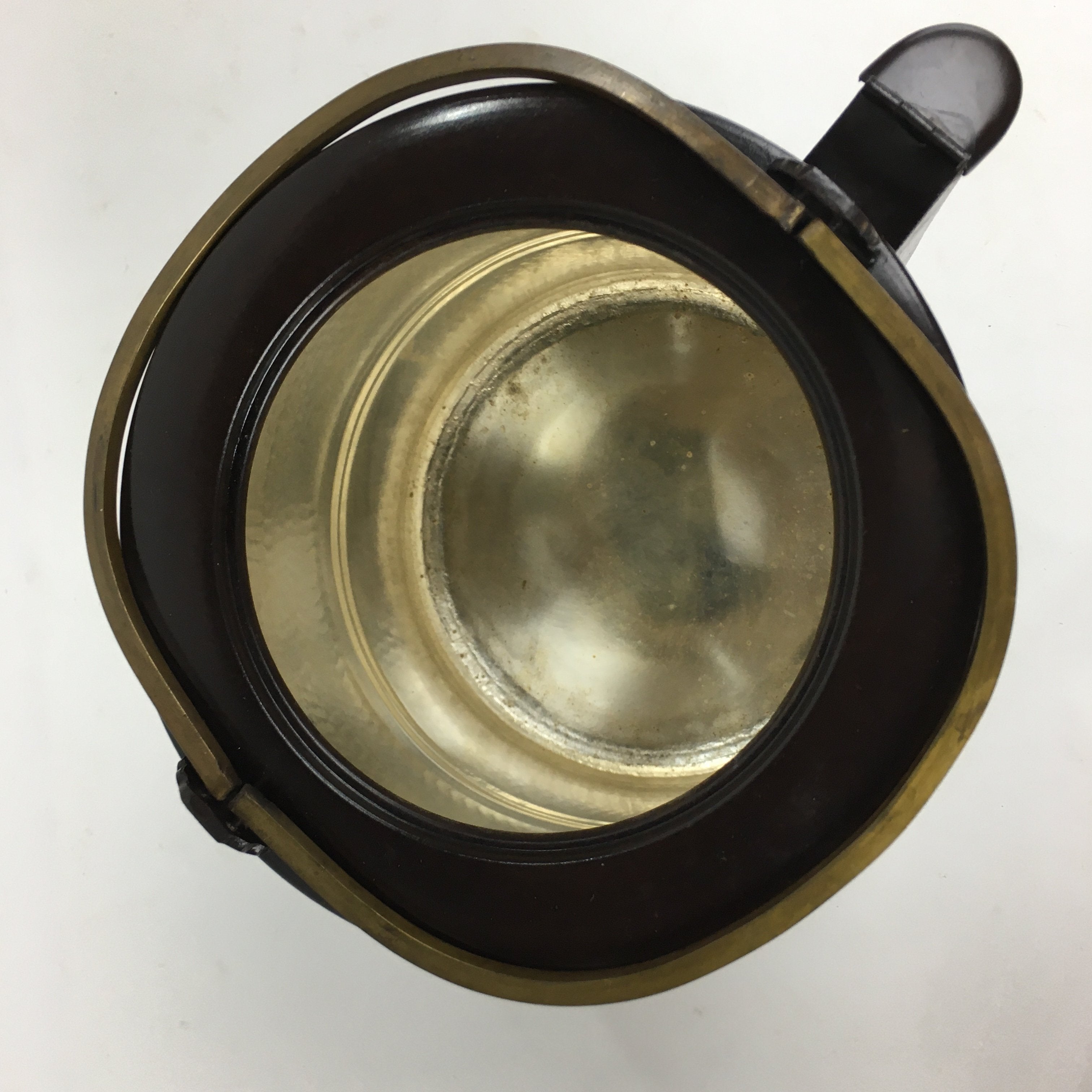 Japanese Metal Water Jug Suichu Mizutsugi Vtg Kettle Tea Ceremony Brown TG152