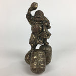 Japanese Metalic Statue Vtg Display 7 Lucky Gods Daikokuten Okimono Gold BD634