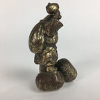 Japanese Metalic Statue Vtg Display 7 Lucky Gods Daikokuten Okimono Gold BD634