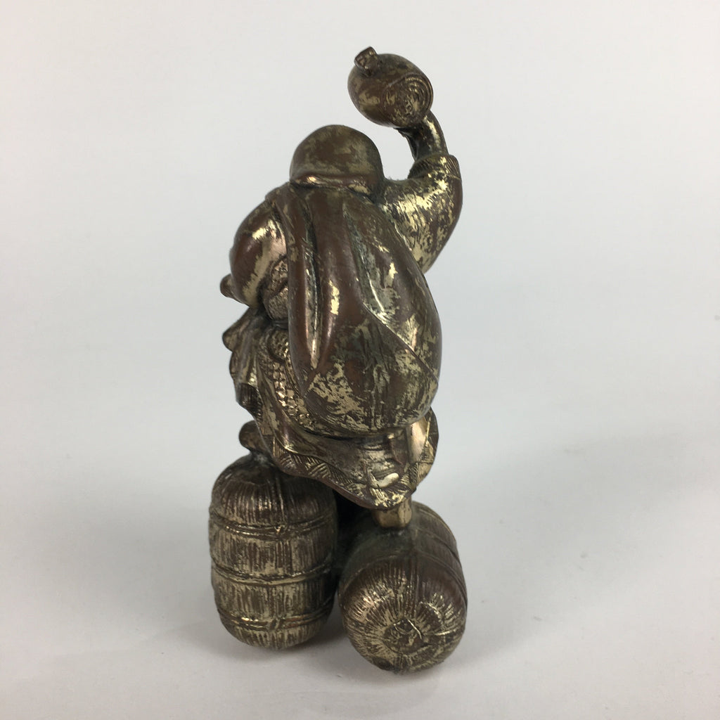 Japanese Metalic Statue Vtg Display 7 Lucky Gods Daikokuten Okimono Gold BD634