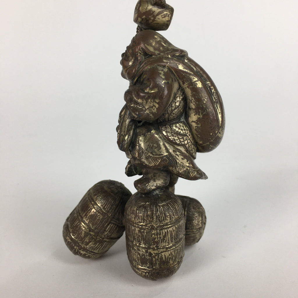 Japanese Metalic Statue Vtg Display 7 Lucky Gods Daikokuten Okimono Gold BD634