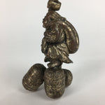 Japanese Metalic Statue Vtg Display 7 Lucky Gods Daikokuten Okimono Gold BD634