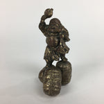 Japanese Metalic Statue Vtg Display 7 Lucky Gods Daikokuten Okimono Gold BD634
