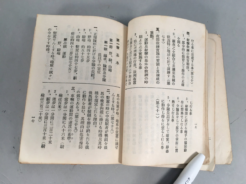 Japanese Military Book Vtg Army Artillery Manual 1929 JK140