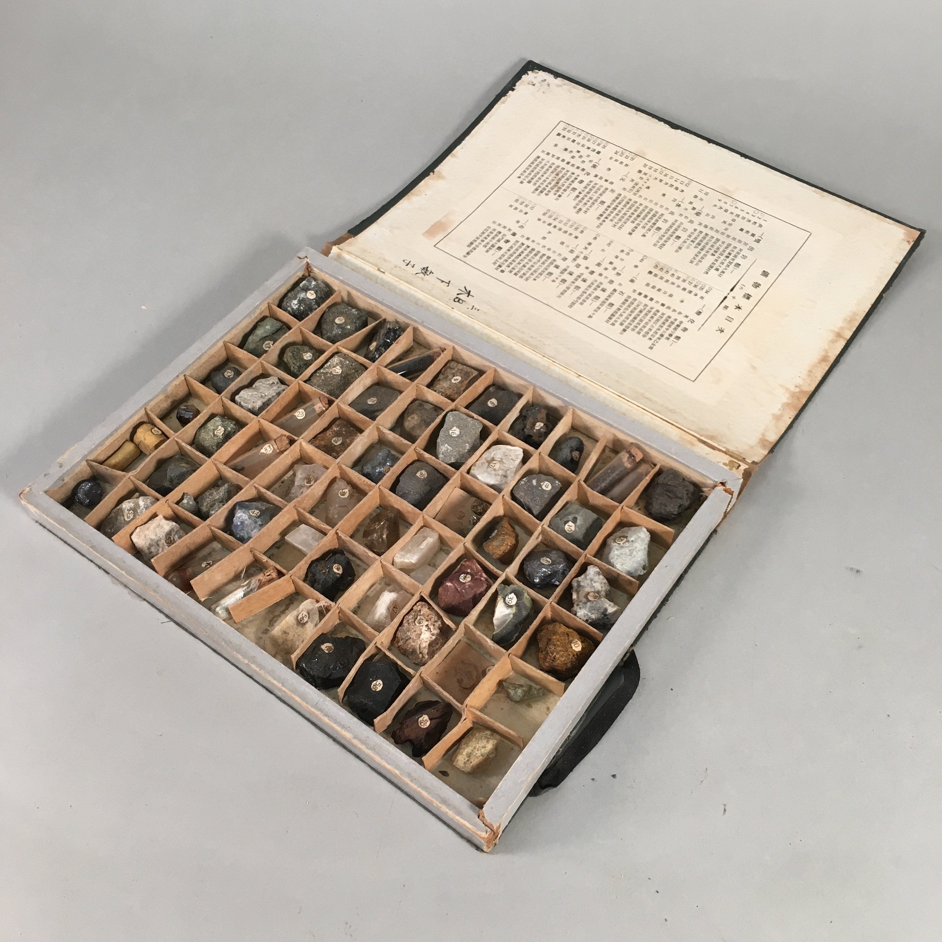 Japanese Mineral Specimens Vtg 60pc Stone Rock Box Set Collection