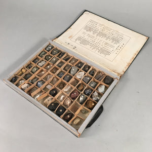 Japanese Mineral Specimens Vtg 60pc Stone Rock Box Set Collection