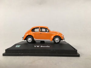 Japanese Miniature Car Toy Display Stand Vtg Volkwagen Beatle Orange JK132