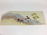 Japanese Miniature Folding Panel Screen Vtg Byobu Flower Chigiri-e FL19