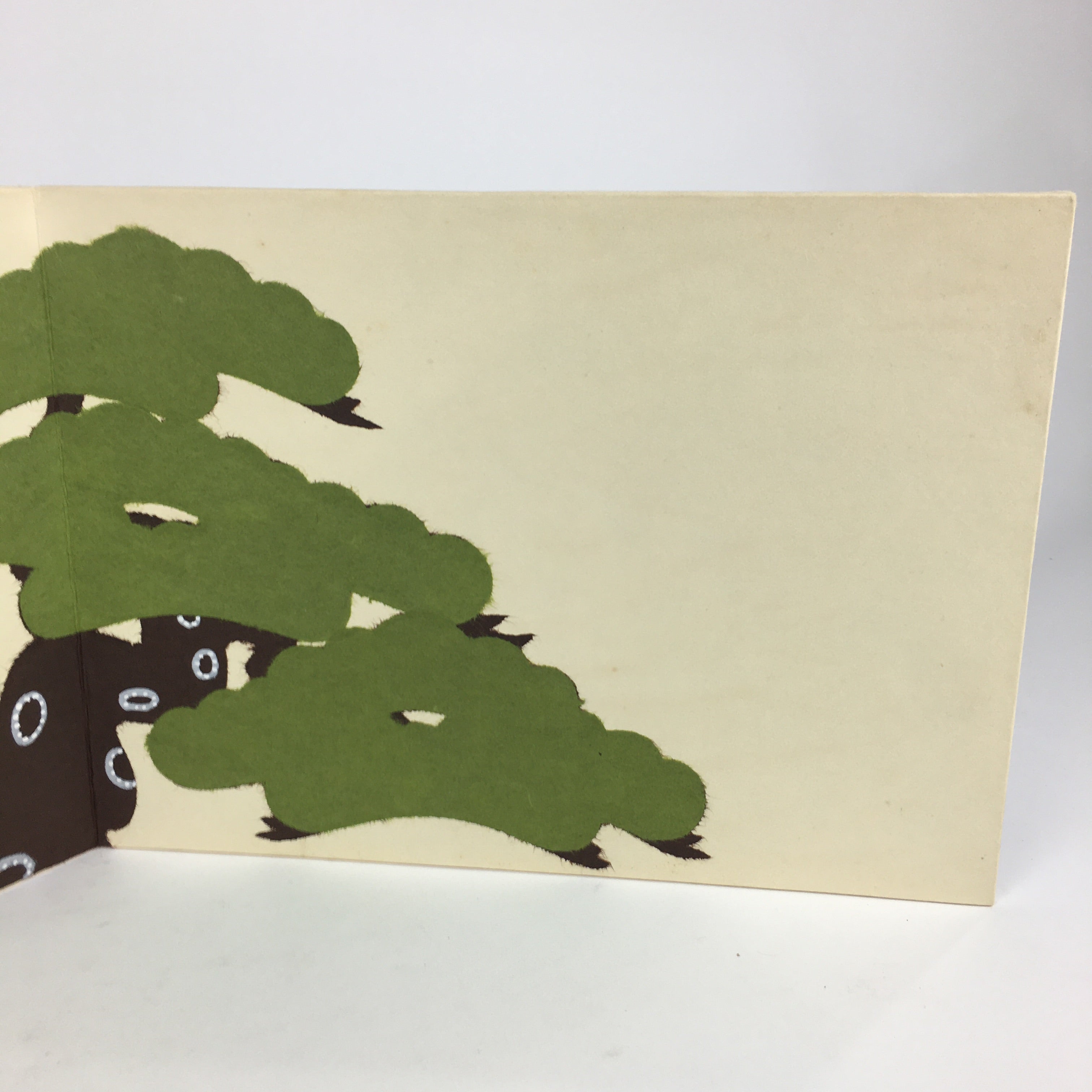 Japanese Miniature Folding Panel Screen Vtg Byobu Pine Tree Chigiri-e FL20
