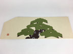 Japanese Miniature Folding Panel Screen Vtg Byobu Pine Tree Chigiri-e FL20