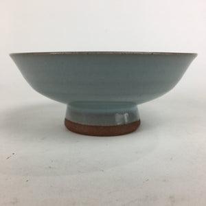 Japanese Mino Ware Ceramic Bowl Vtg Pottery Yakimono Whitish Blue Glaze PP683