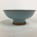 Japanese Mino Ware Ceramic Bowl Vtg Pottery Yakimono Whitish Blue Glaze PP684