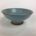 Japanese Mino Ware Ceramic Bowl Vtg Pottery Yakimono Whitish Blue Glaze PP684