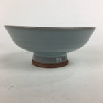 Japanese Mino Ware Ceramic Bowl Vtg Pottery Yakimono Whitish Blue Glaze PP685