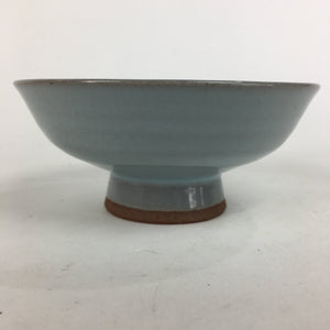 Japanese Mino Ware Ceramic Bowl Vtg Pottery Yakimono Whitish Blue Glaze PP686