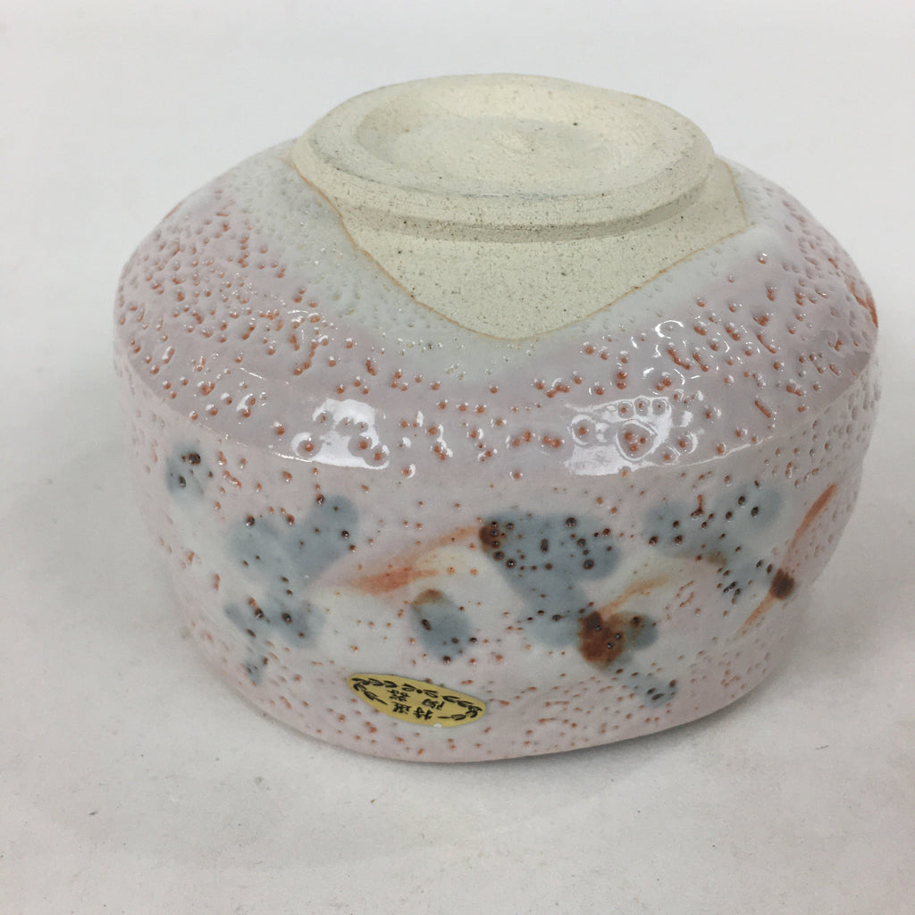 Japanese Mino Ware Ceramic Green Tea Bowl Vtg Chawan Boxed Pottery PX600