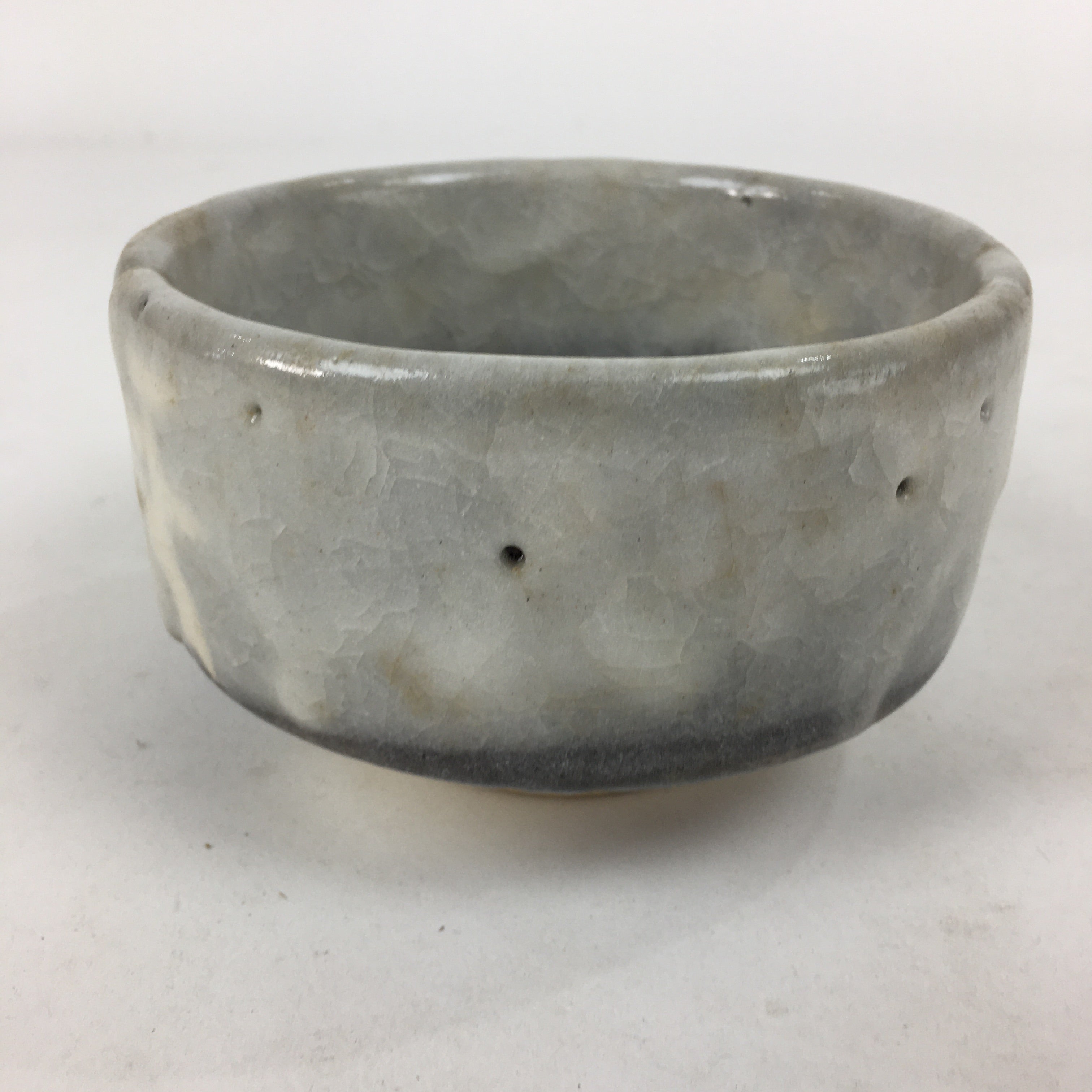 Japanese Mino Ware Ceramic Green Tea Bowl Vtg Chawan Boxed Pottery PX601