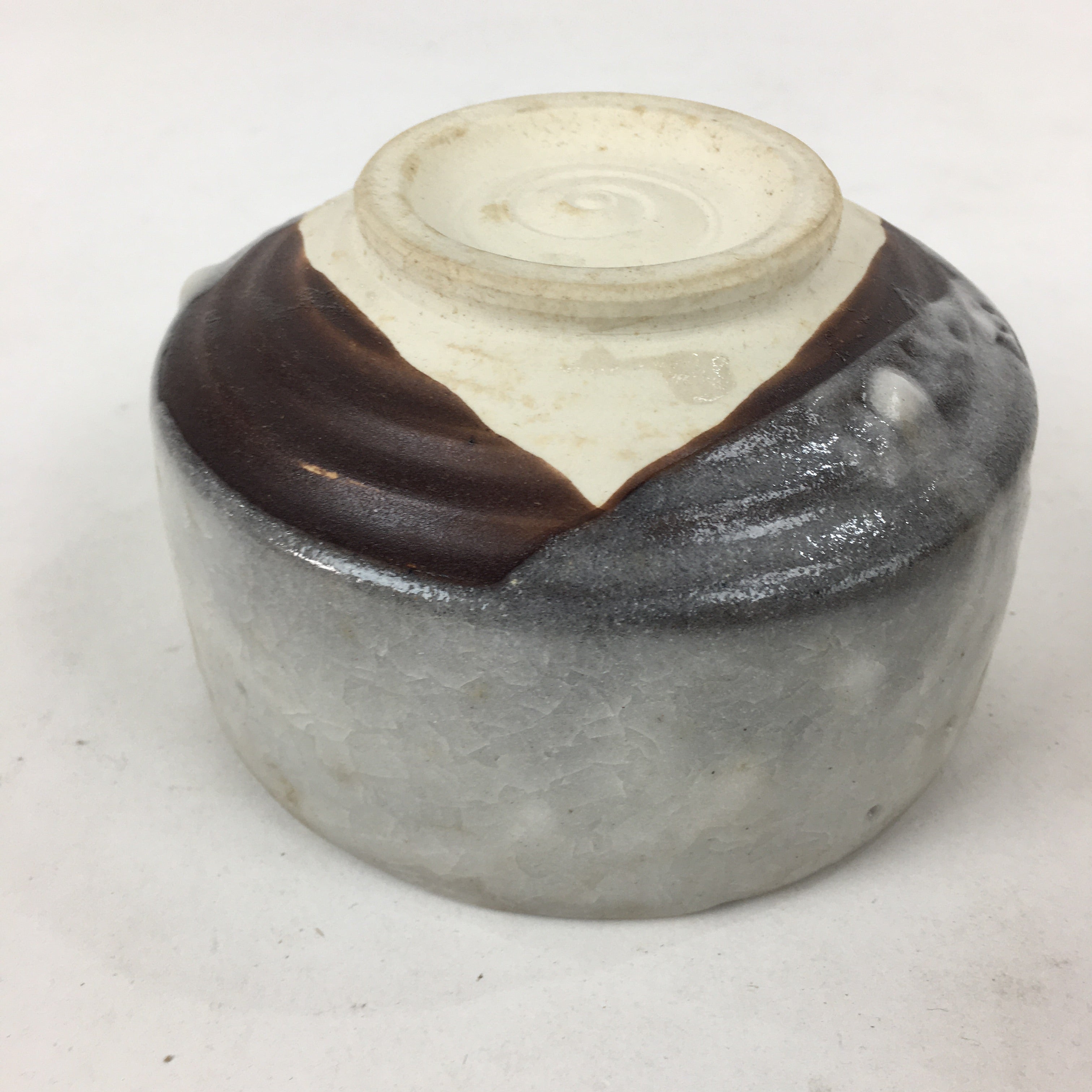 Japanese Mino Ware Ceramic Green Tea Bowl Vtg Chawan Boxed Pottery PX601