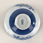 Japanese Mino Ware Hagi kiln Porcelain Rice Bowl Vtg Sometsuke Blue Flower QT154