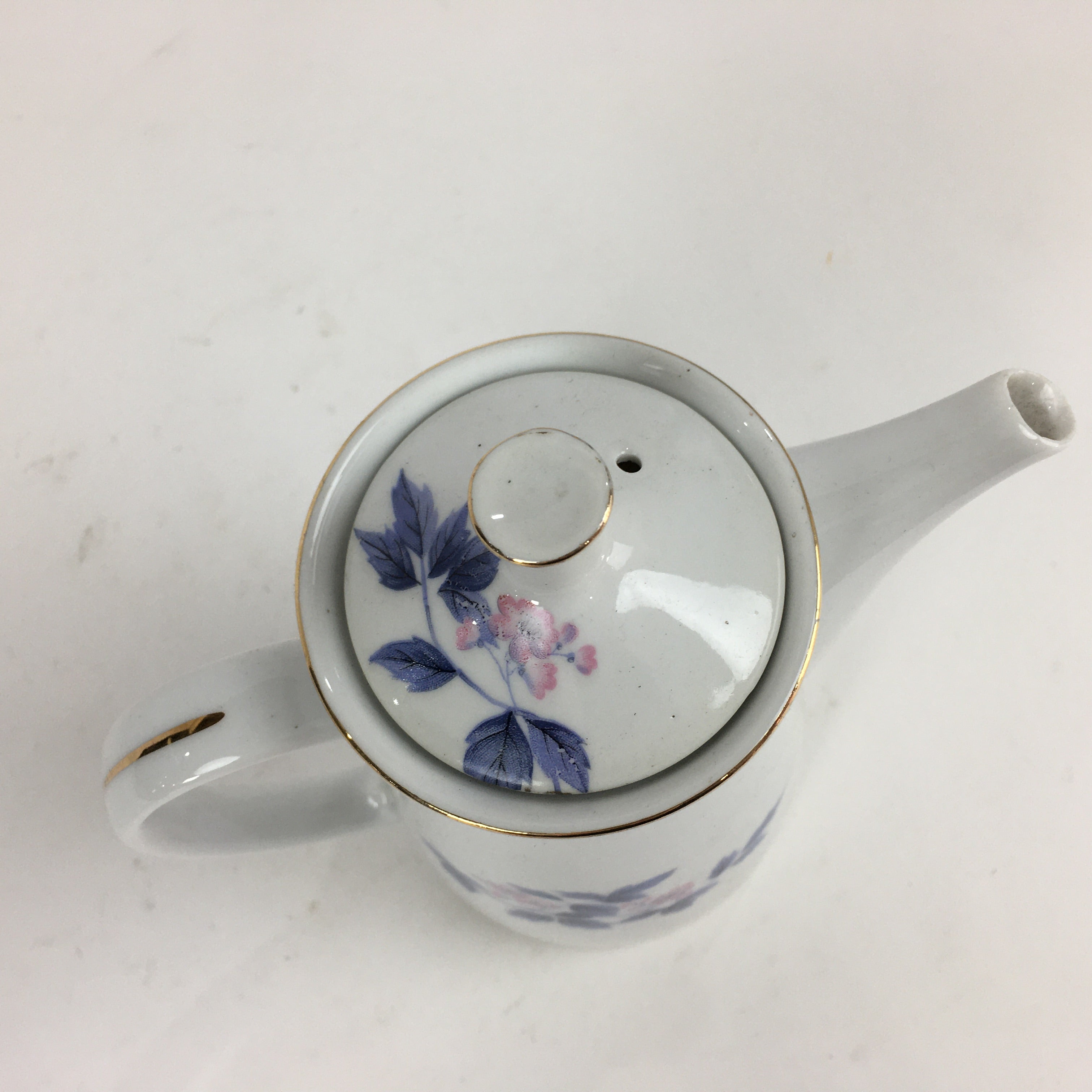 Japanese Mino Ware Porcelain Large Teapot Vtg Maebata China Kyusu PP836