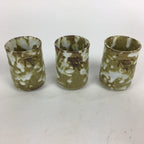 Japanese Mino ware Shozan Kiln Teacup Set 5pc Vtg Box Yunomi Sencha Bancha PX553