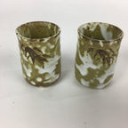 Japanese Mino ware Shozan Kiln Teacup Set 5pc Vtg Box Yunomi Sencha Bancha PX553