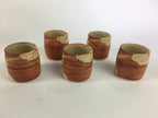 Japanese Mino ware Teacup Set 5pc Vtg Box Yunomi Sencha Bancha PX541