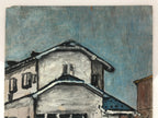 Japanese Modern Family Home Acrylic Painting Original Signed Yasui Tazuru FL184