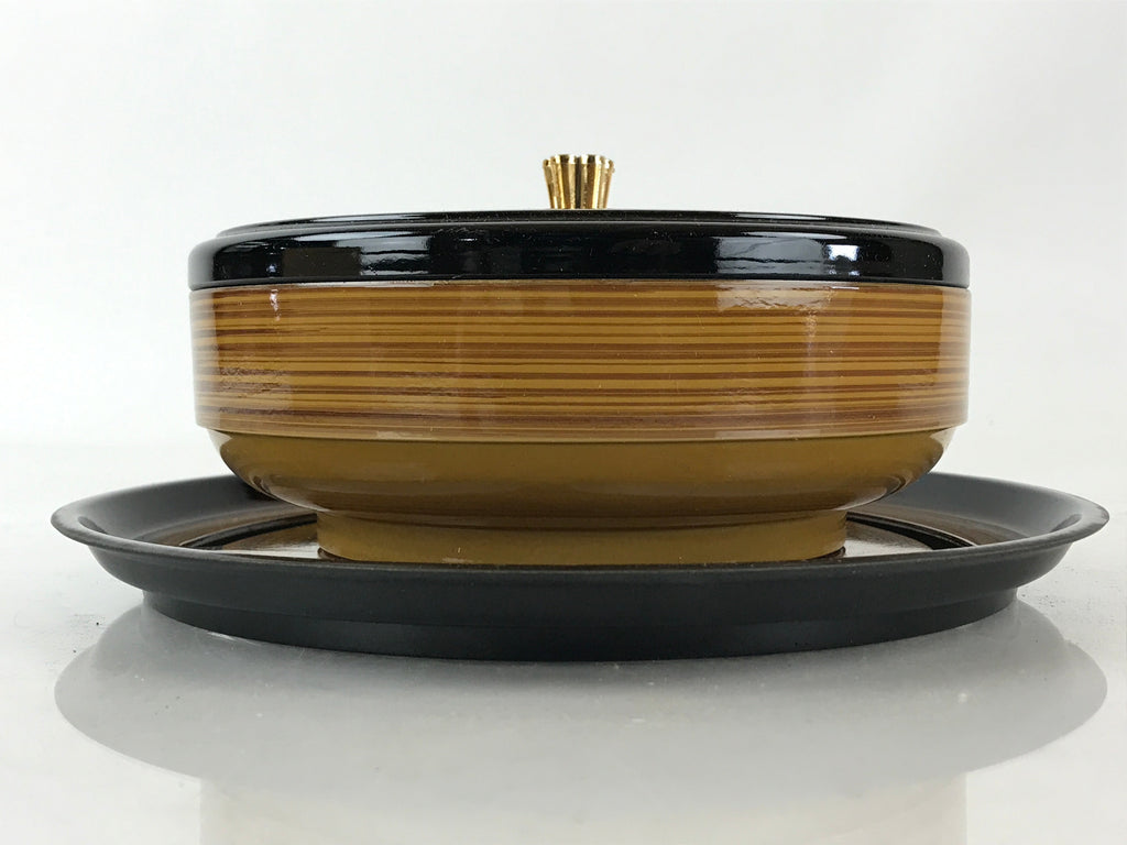 Japanese Modern Lacquerware Lidded Snack Bowl Kashiki Vtg Tea Ceremony PX669