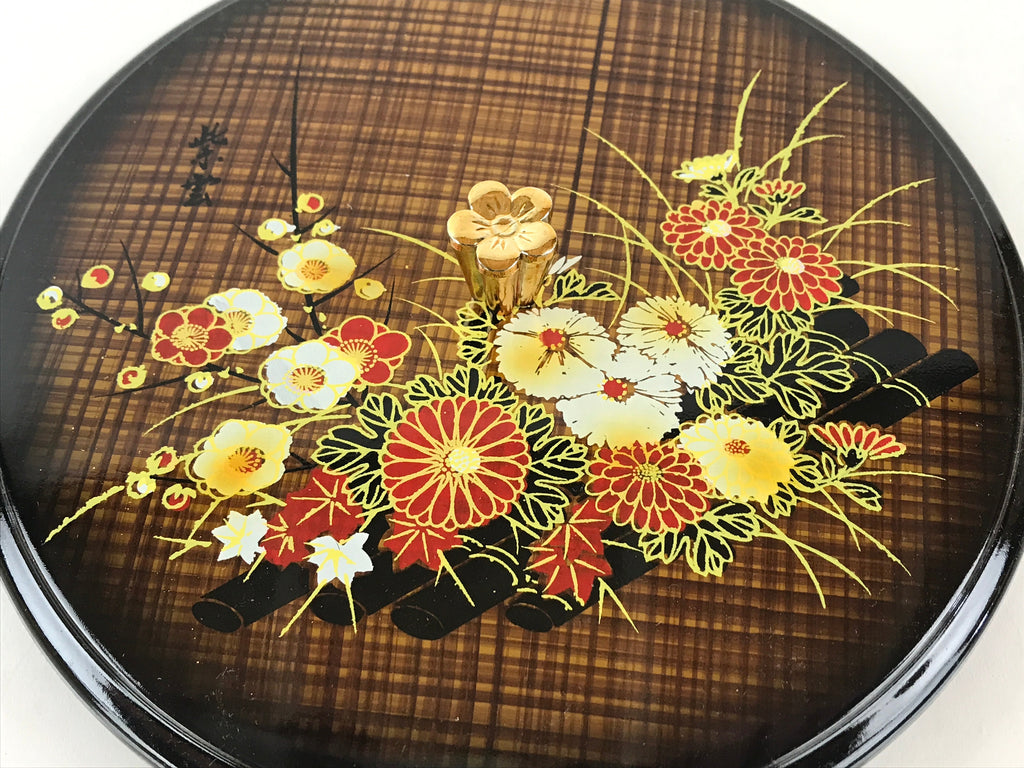 Japanese Modern Lacquerware Lidded Snack Bowl Kashiki Vtg Tea Ceremony PX669