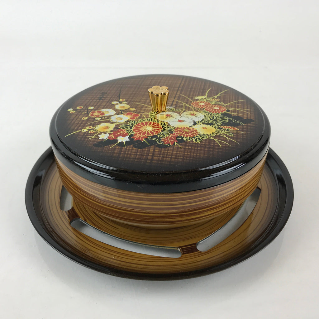 Japanese Modern Lacquerware Lidded Snack Bowl Kashiki Vtg Tea Ceremony PX669