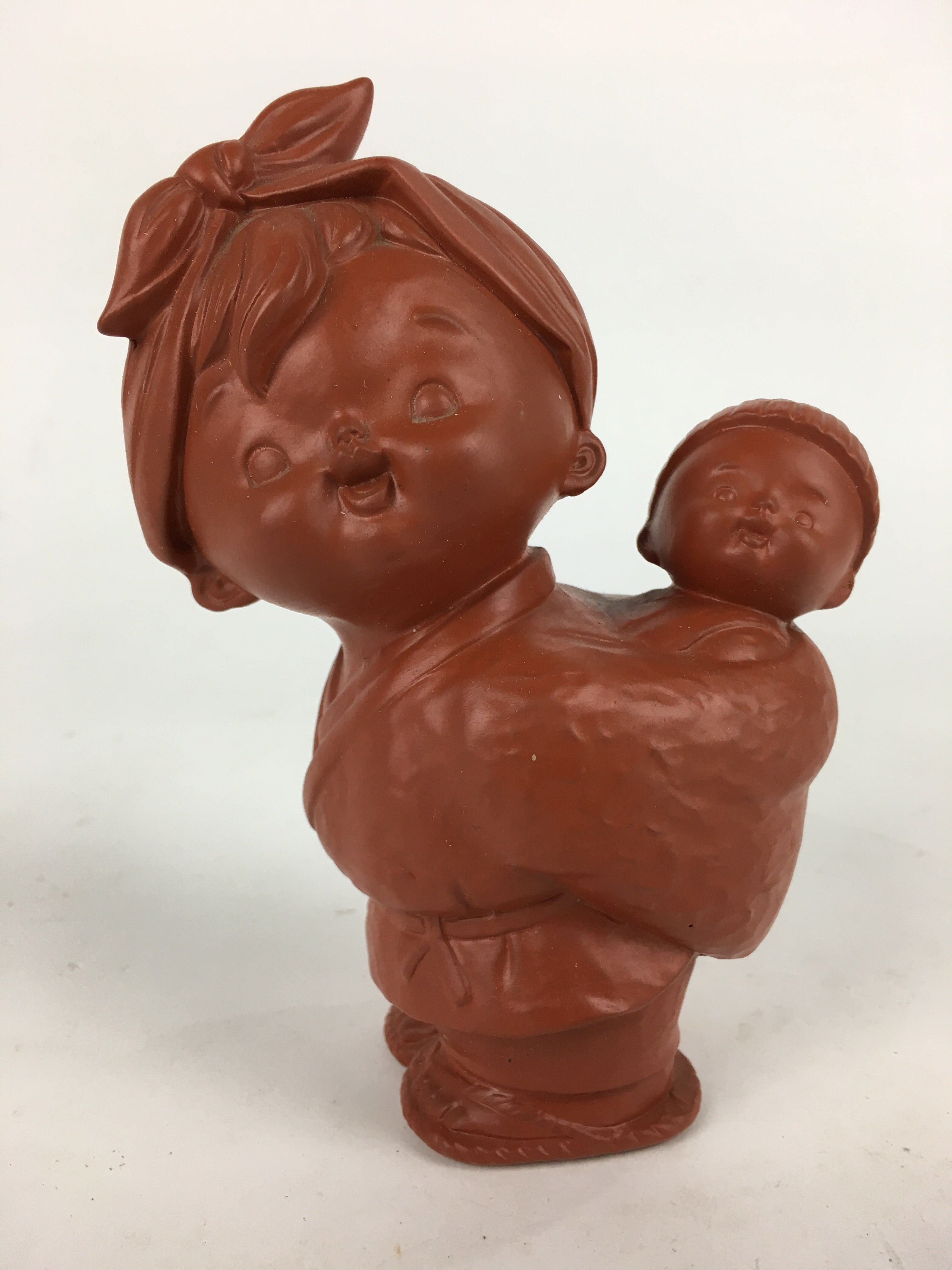 Japanese Mother And Baby Figurine Vtg Piggyback Ornament Okimono BD787