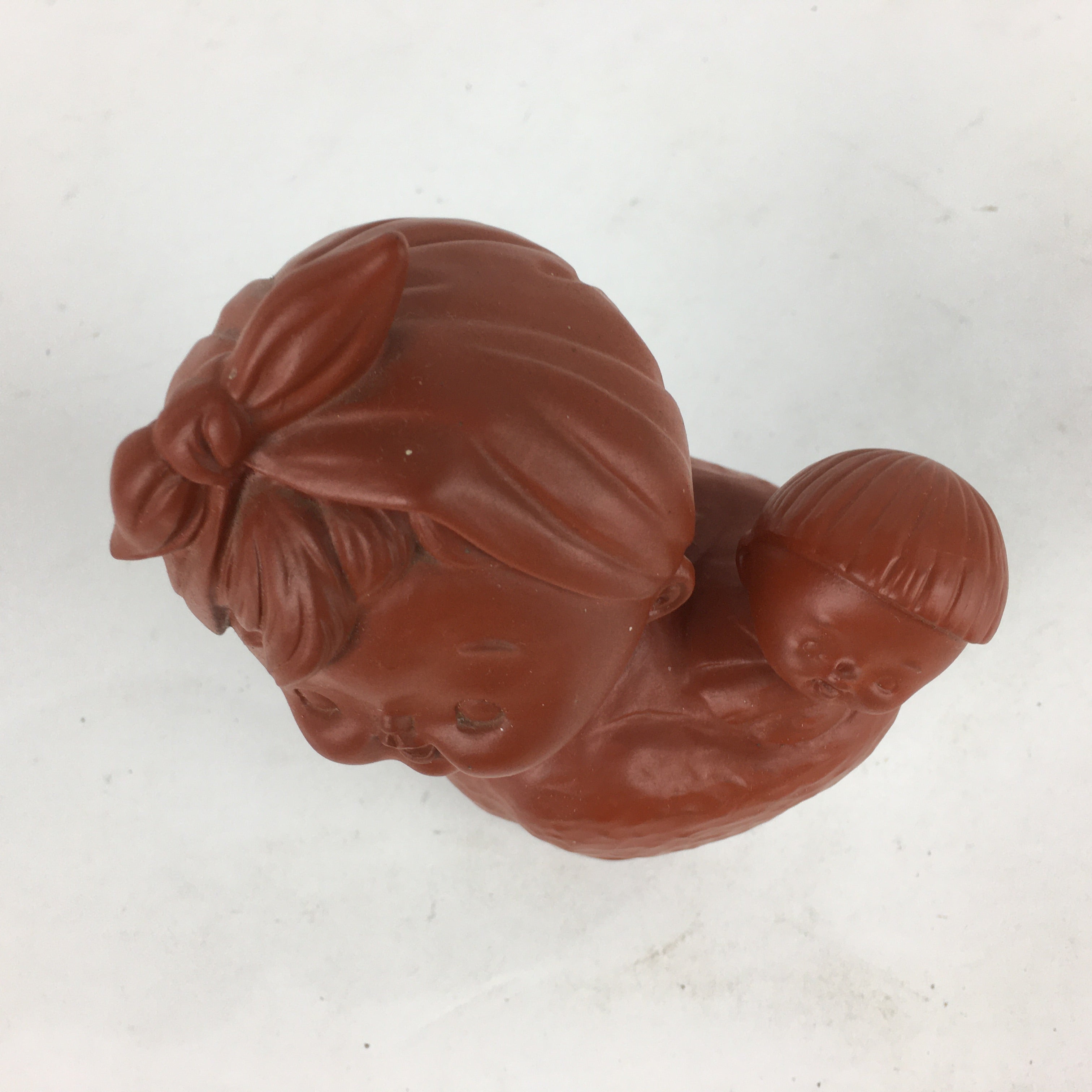 Japanese Mother And Baby Figurine Vtg Piggyback Ornament Okimono BD787