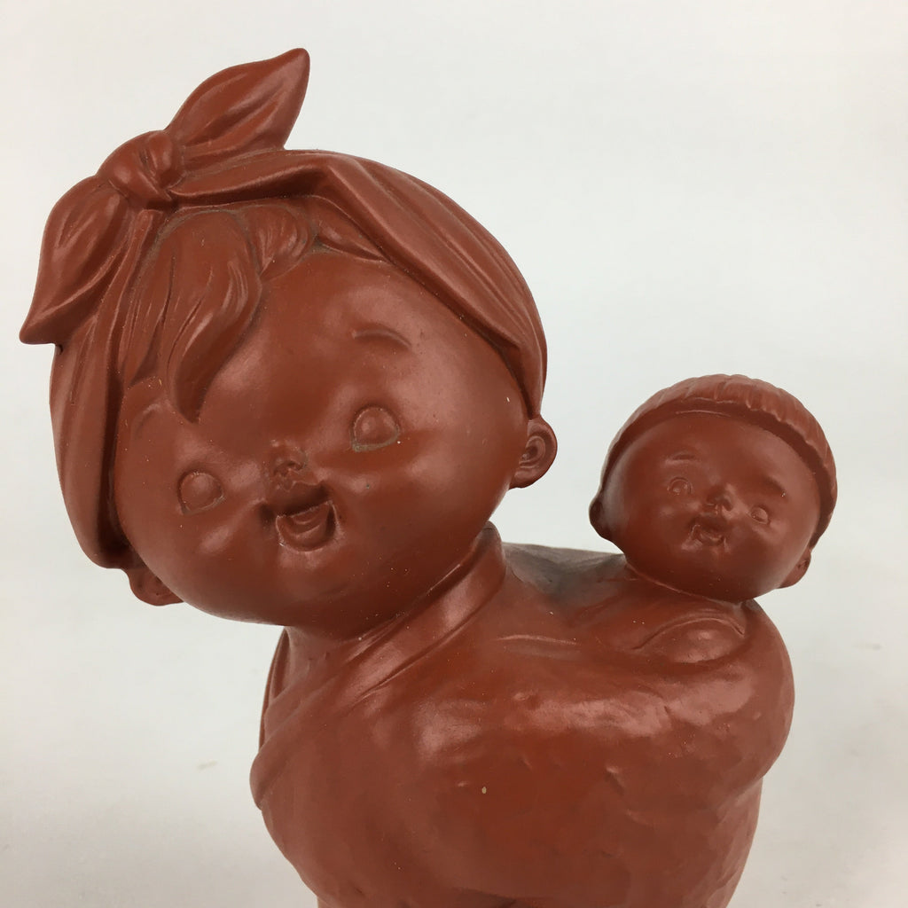 Japanese Mother And Baby Figurine Vtg Piggyback Ornament Okimono BD787