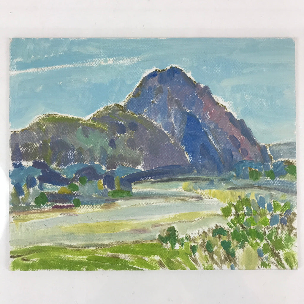 Japanese Mountain River Valley Oil Painting Landscape Original Unsigned FL176