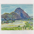 Japanese Mountain River Valley Oil Painting Landscape Original Unsigned FL176